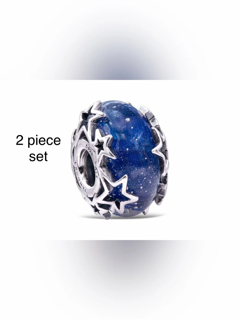 Pandora Charm, Galaxy Blue and Star Murano Charm (2 piece set)